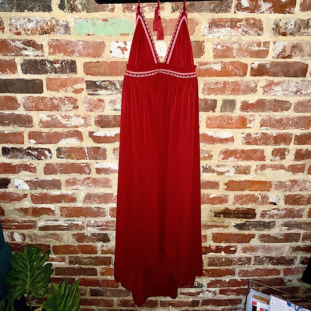 Express hi-lo halter maxi dress